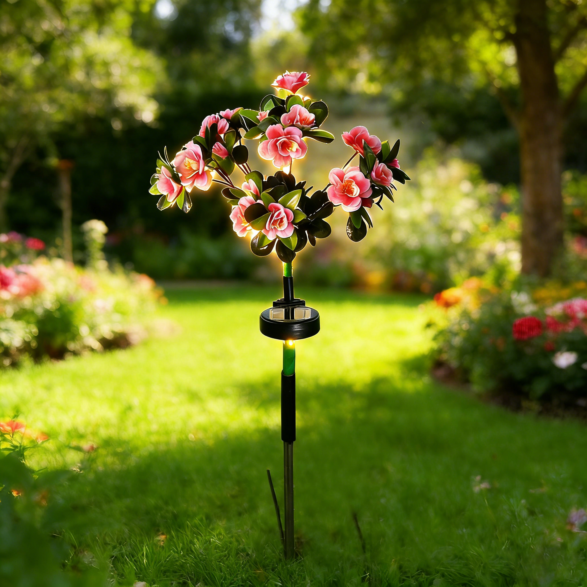🔥Last Day 49% OFF-LED Solar Flower Lights Rhododendron Outdoor Simulated Flower Lamp