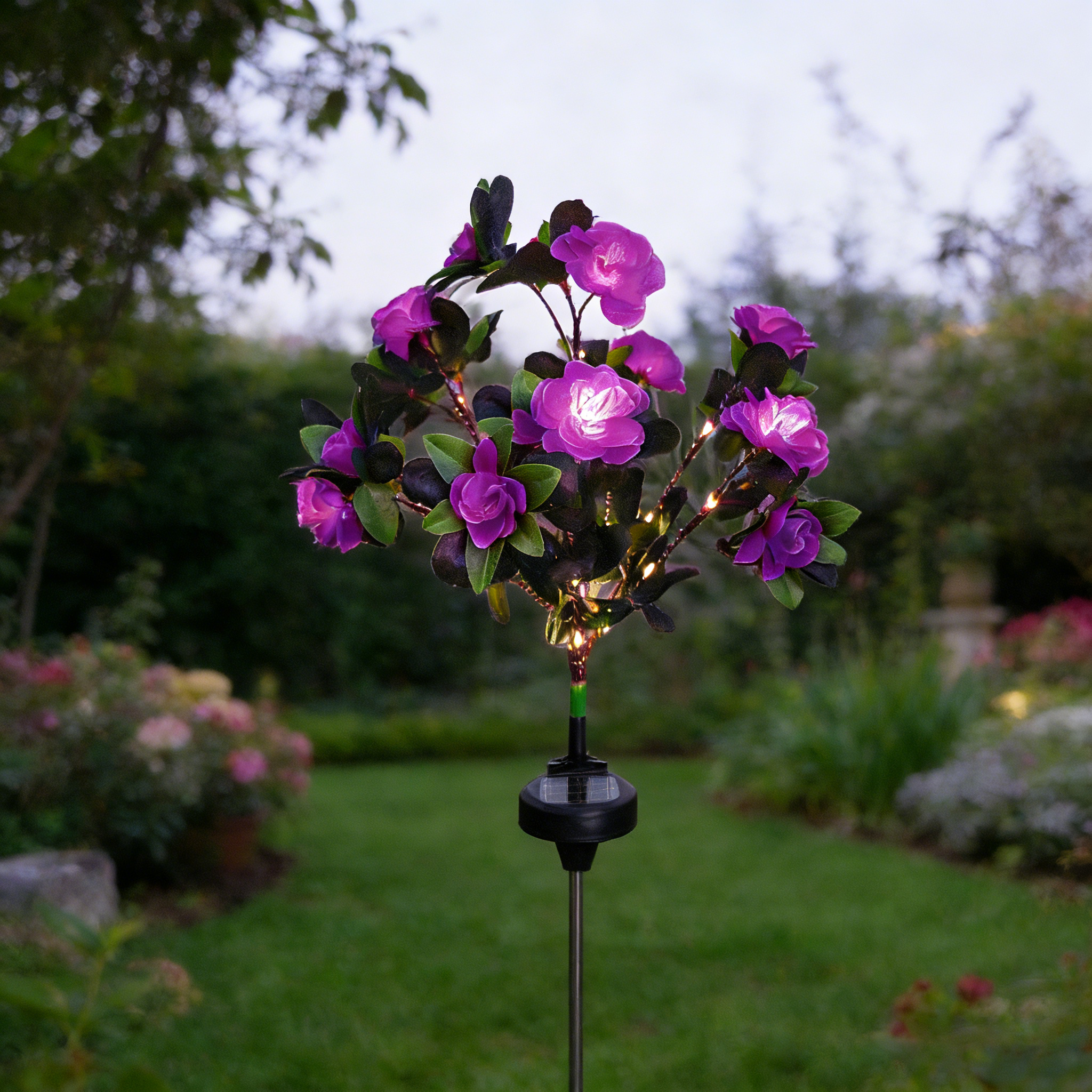 🔥Last Day 49% OFF-LED Solar Flower Lights Rhododendron Outdoor Simulated Flower Lamp