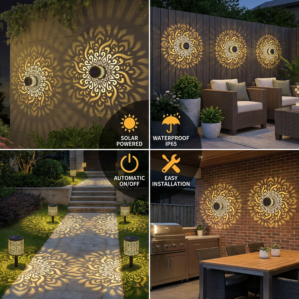 ✨ 2026's Most-Wanted Solar Mandala Wall Light – Beautiful by Day, Magical by Night 🌙