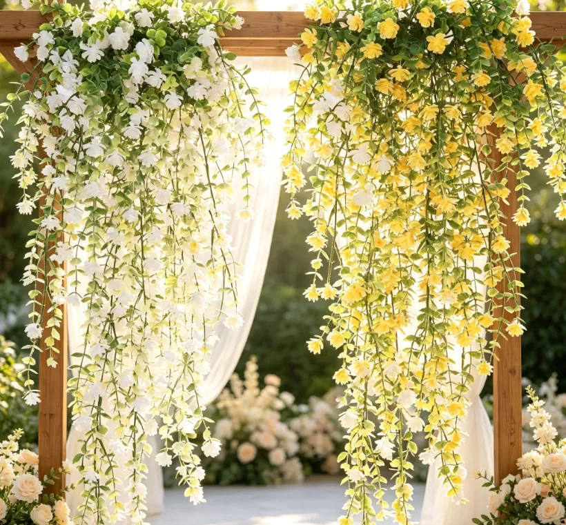 🌿 Bring Everlasting Beauty to Every Space Rattan Artificial Flowers – Realistic Home & Wedding Decor