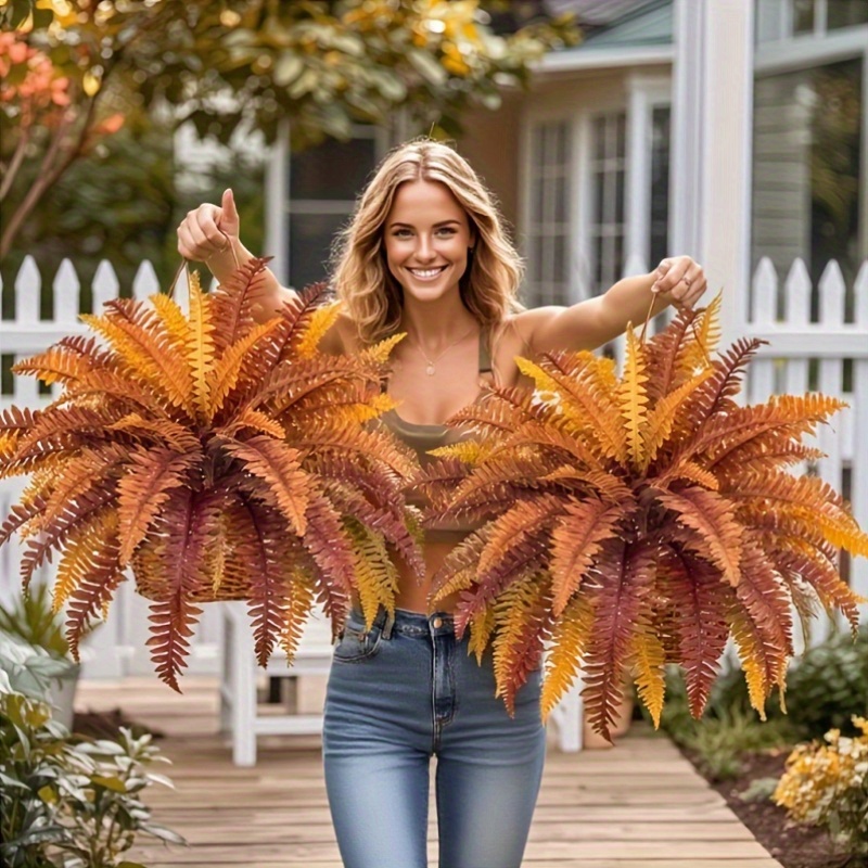 🔥$9.98Only🍂UV Resistant Lifelike Artificial Autumn-toned Boston Fern🍁