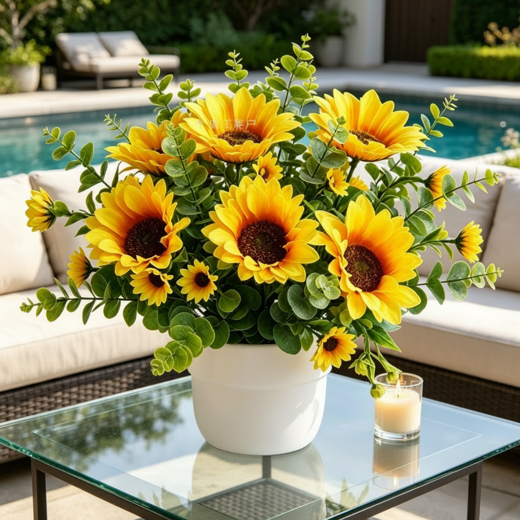 🌻Sunflower & Eucalyptus Artificial Bouquet – Home Decor, Wedding, Wall Hanging