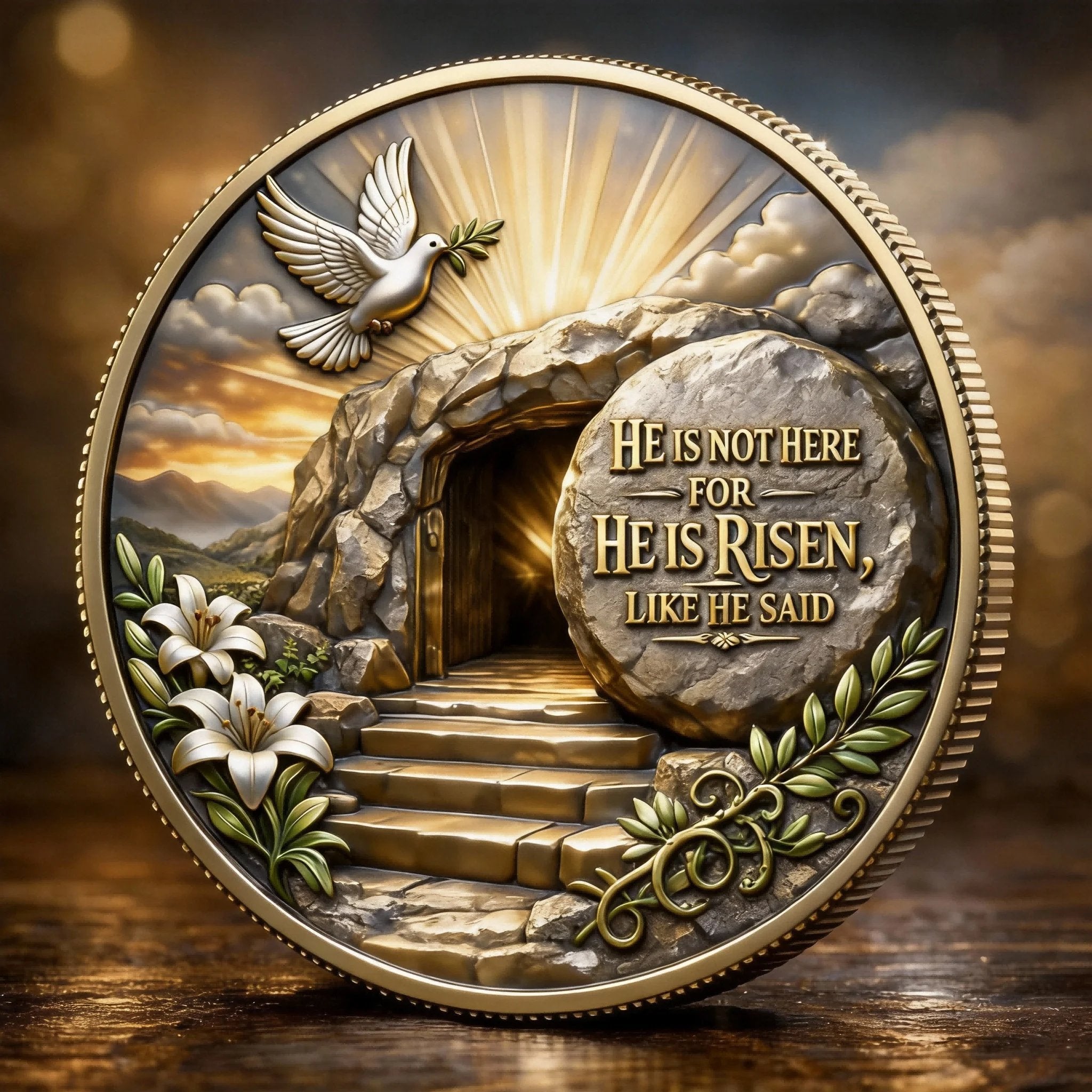 ✝️ “No Greater Love” Resurrection Coin — A Special Christian Gift of Faith & Love ❤️