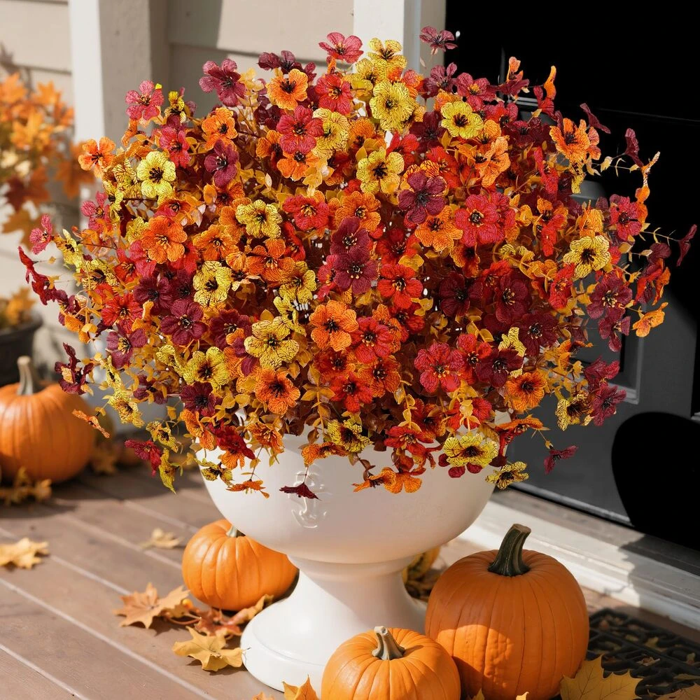 🌼Artificial Outdoor Fall Flowers - UV resistant, Waterproof, Windproof🍂