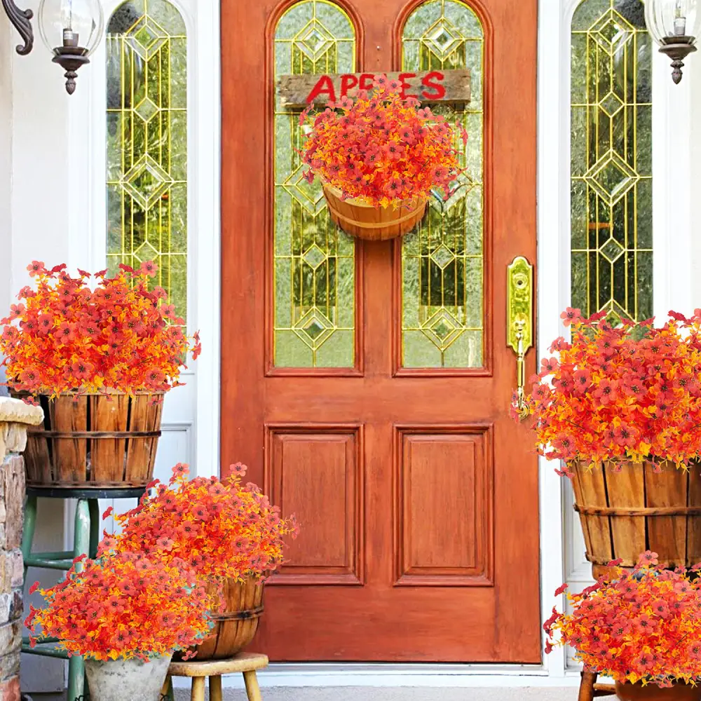 🌼Artificial Outdoor Fall Flowers - UV resistant, Waterproof, Windproof🍂