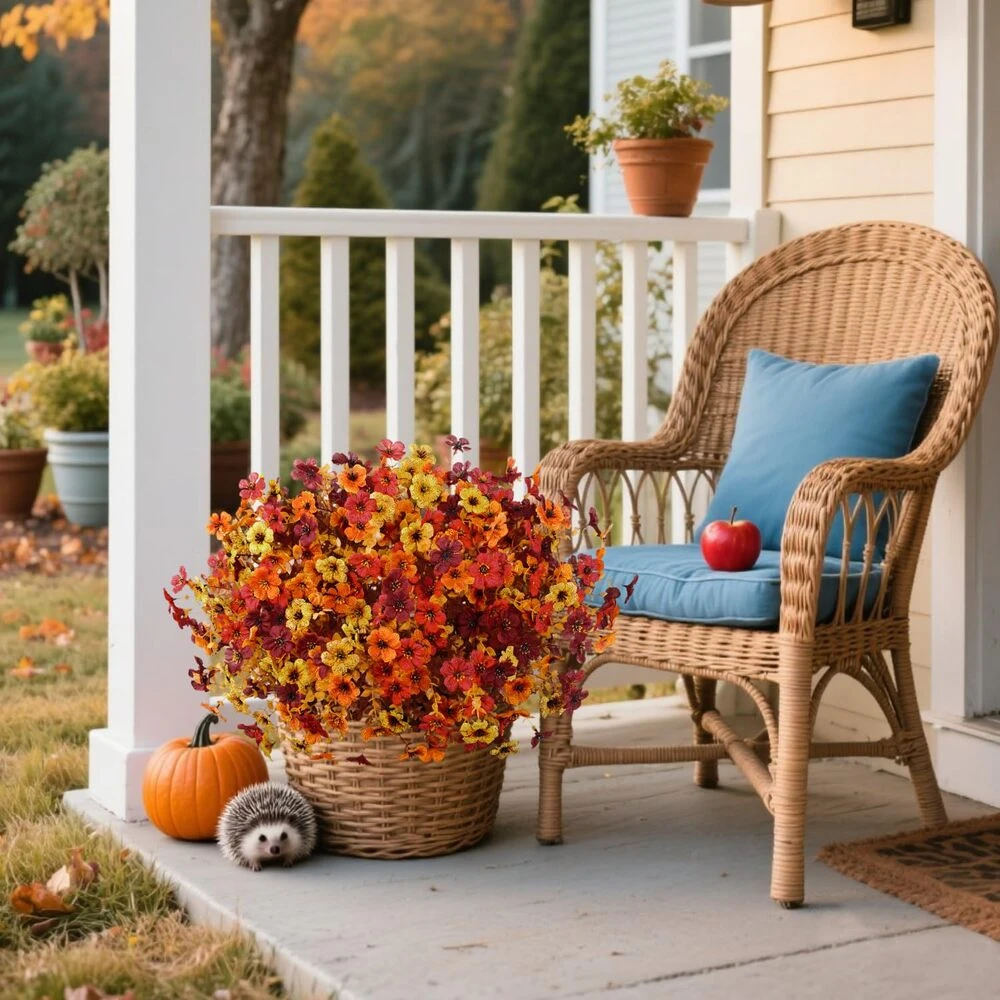 🌼Artificial Outdoor Fall Flowers - UV resistant, Waterproof, Windproof🍂