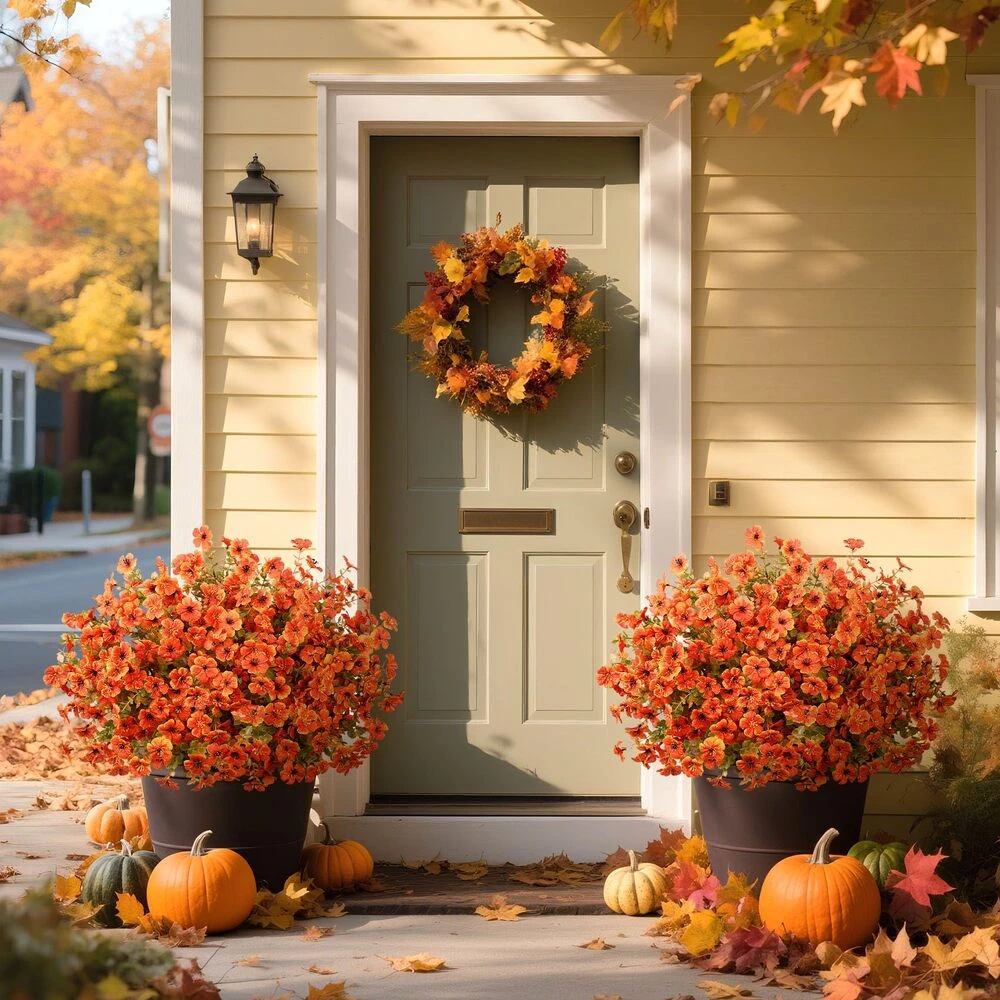🌼Artificial Outdoor Fall Flowers - UV resistant, Waterproof, Windproof🍂