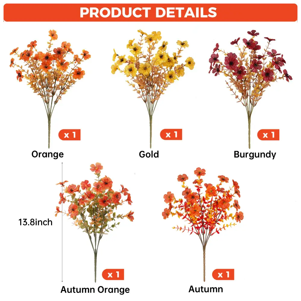 🌼Artificial Outdoor Fall Flowers - UV resistant, Waterproof, Windproof🍂