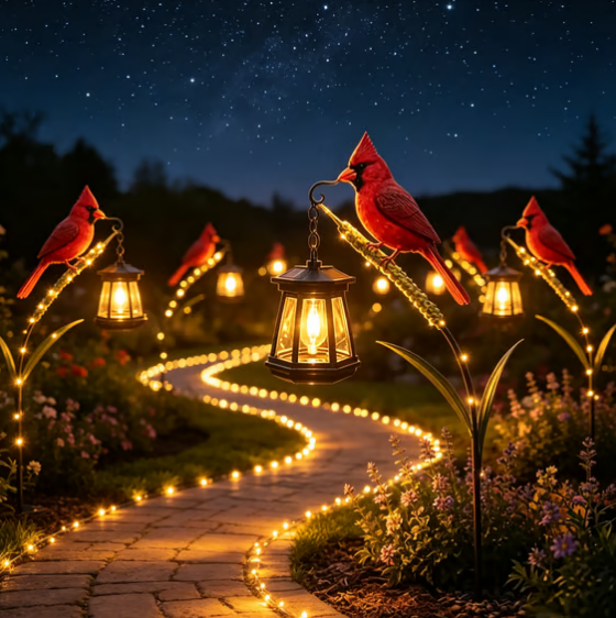 🐦 Cardinal Solar Light—A Beautiful Garden Light That Feels Full of Life