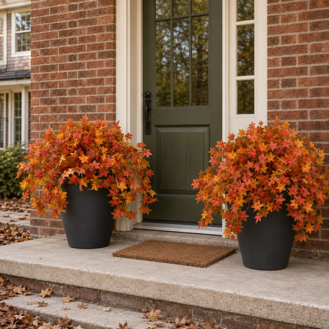 🔥🍂 Fall Special – 49% OFF!— Artificial Cascading Maple Leaf Bush for Fall Decor 🍁✨