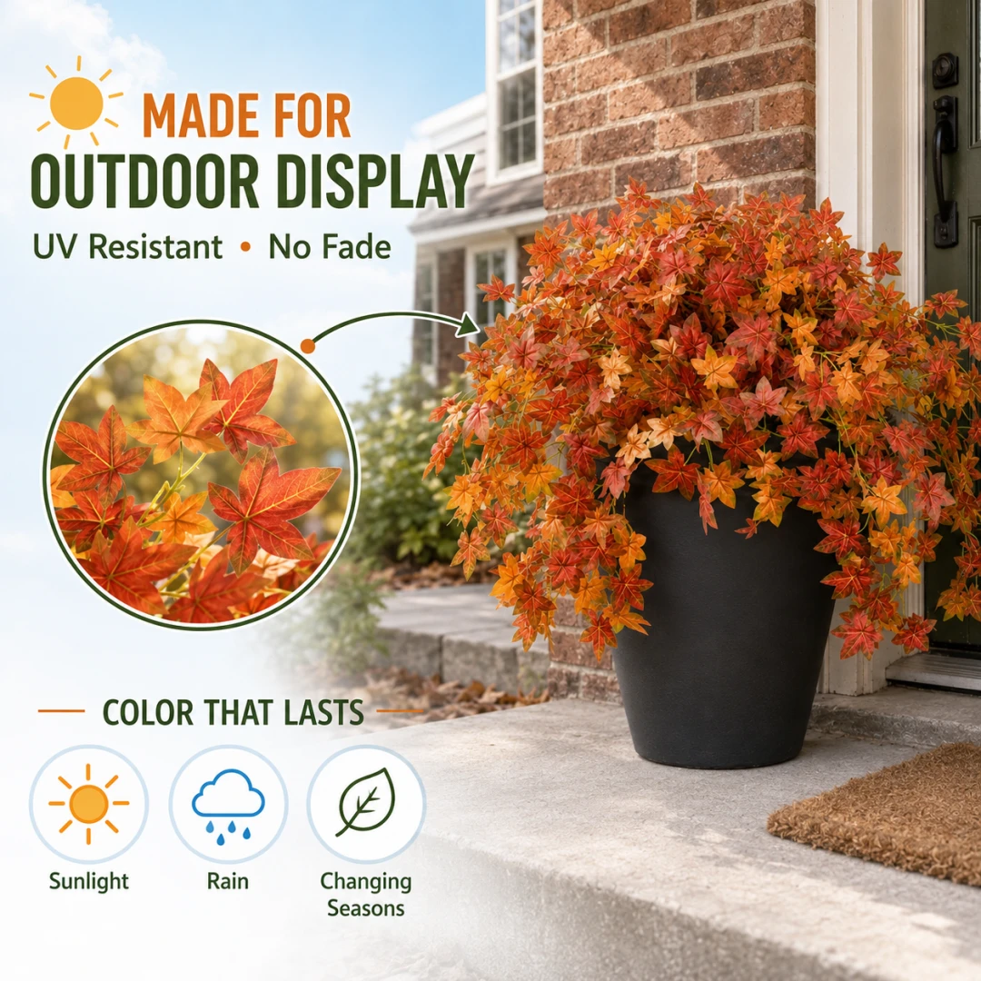 🔥🍂 Fall Special – 49% OFF!— Artificial Cascading Maple Leaf Bush for Fall Decor 🍁✨
