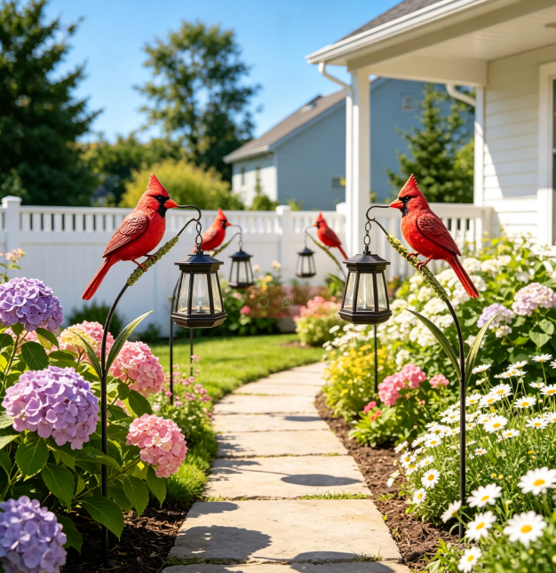 🐦 Cardinal Solar Light—A Beautiful Garden Light That Feels Full of Life