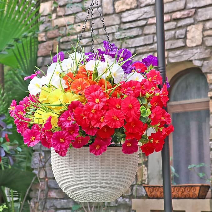 🌟 Limited Time Offer! 🌸 Spring Summer Home Decoration – 🌿 Fake Silk Colorful Morning Glory✨       