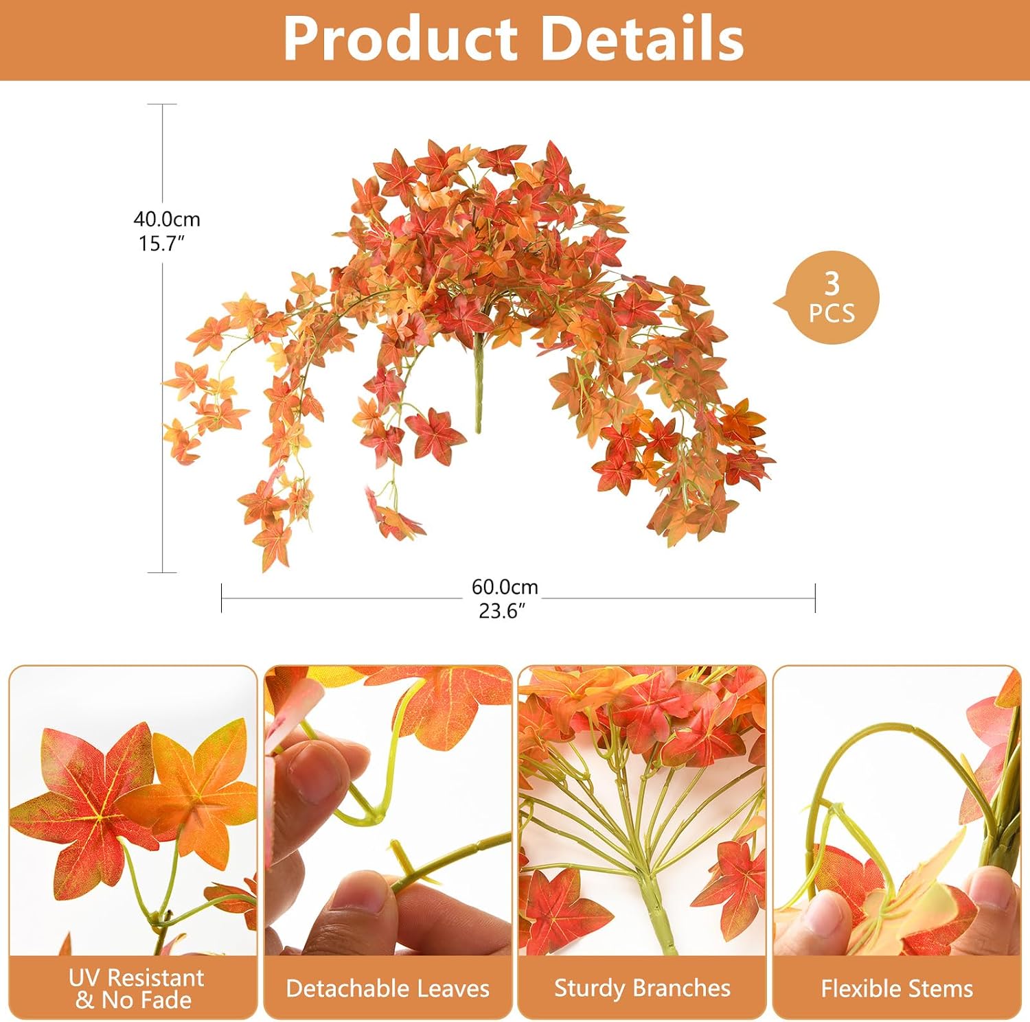 🔥🍂 Fall Special – 49% OFF!— Artificial Cascading Maple Leaf Bush for Fall Decor 🍁✨