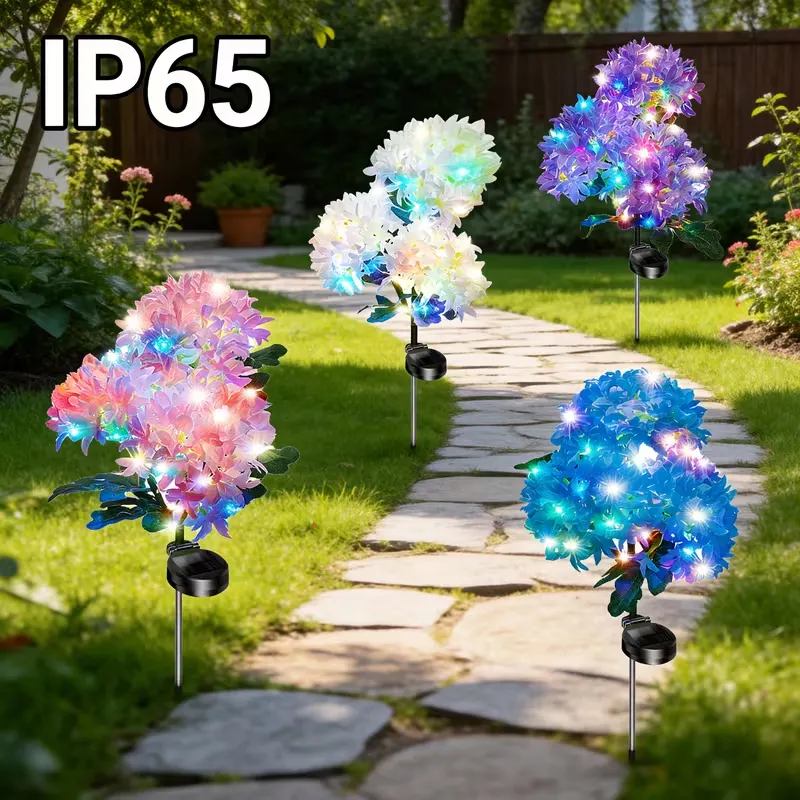 š„New Arrivalš„ 4-PACK LED OUTDOOR SOLAR HYDRANGEA FLOWER LIGHTS