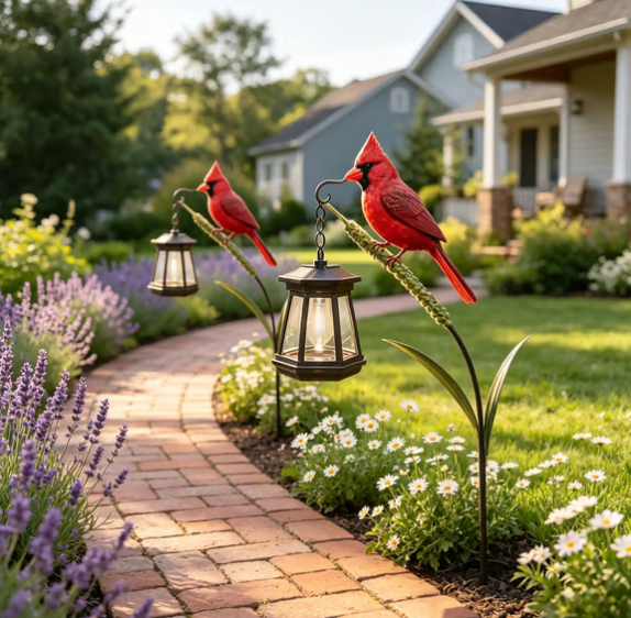 🐦 Cardinal Solar Light—A Beautiful Garden Light That Feels Full of Life