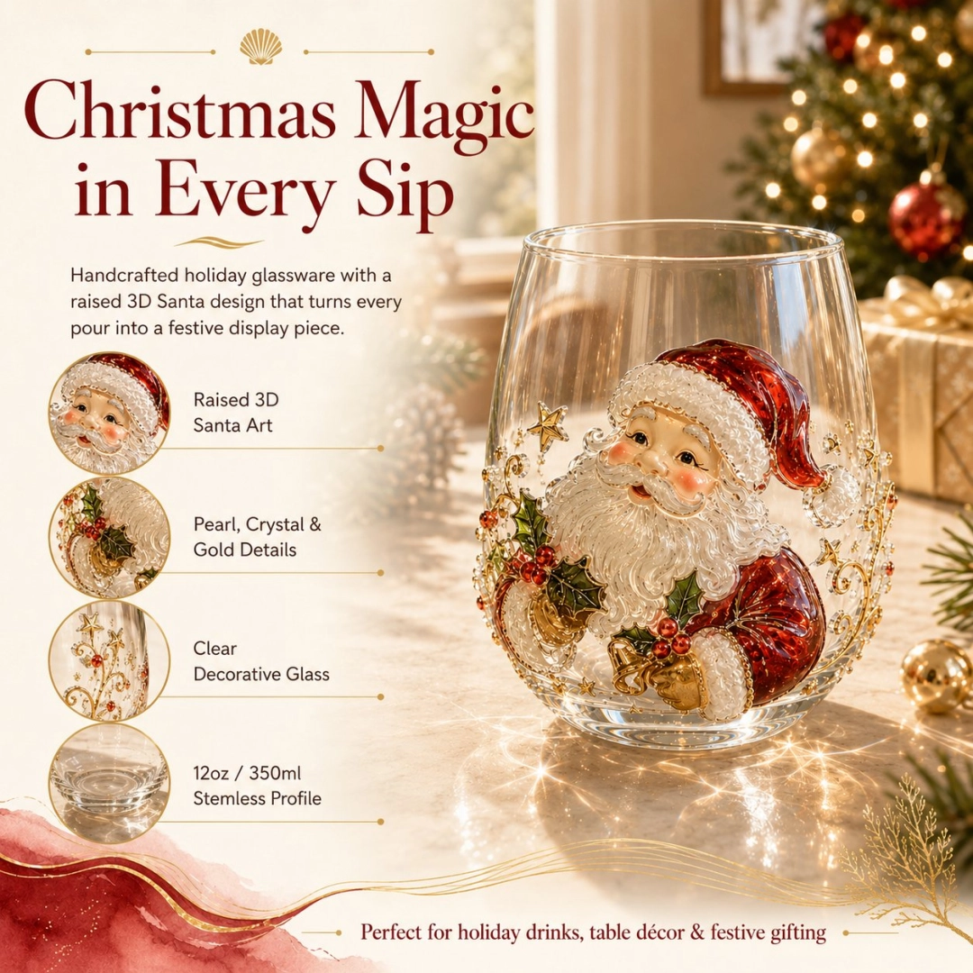 🎄🎁 Holiday Special – 50% OFF | 3D Christmas Glass Art Cup ✨