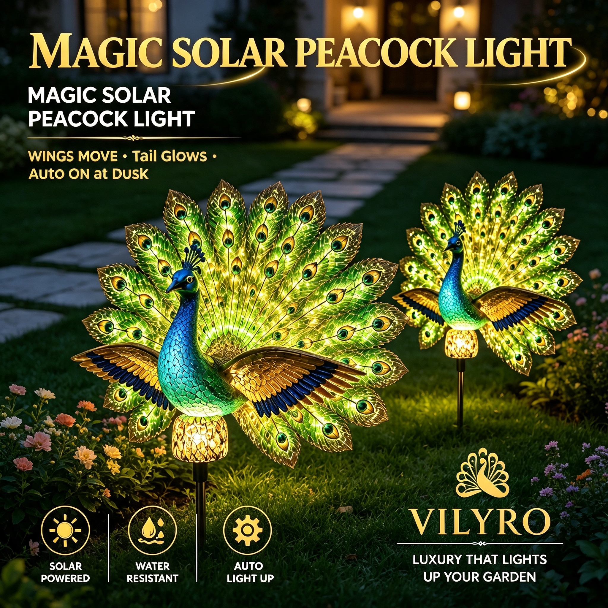 🔥Last Day 69% OFF🦚Solar Peacock Garden Sculpture