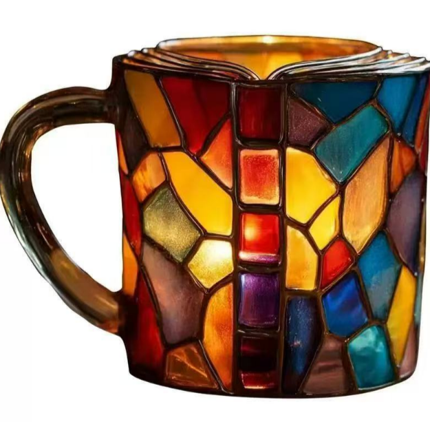 📚 3D Painted Book Mug – Unique Glass Coffee Cup for Readers & Book Lovers🍵