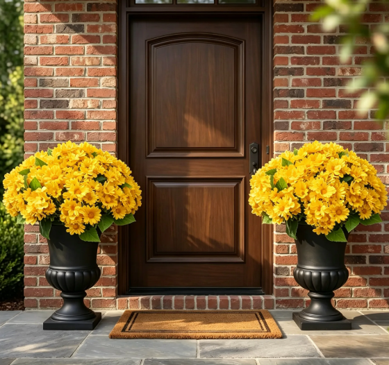 💥Last Day 49% OFF🌼- Artificial Outdoor Sunset Mums Flowers - UV resistant, Waterproof, Windproof