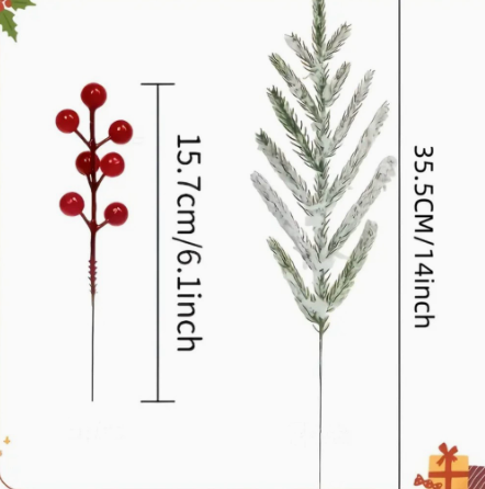 🔥 LAST DAY 50% OFF —🎄Snow-Covered Cedar Branches with Red Berries – Christmas Holiday Decor