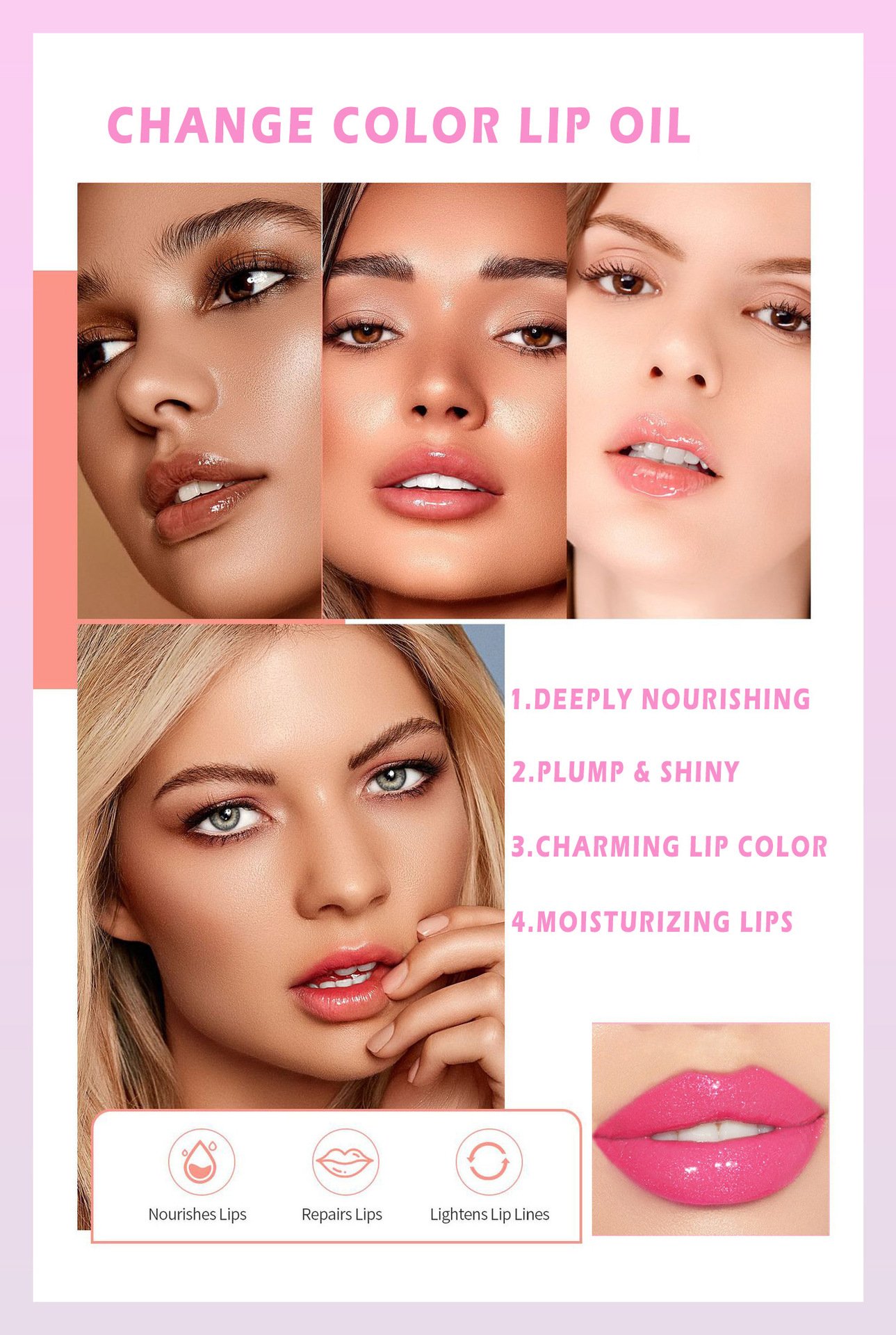 👍Buy 2 Get 1 Free & Each Only $7.99 Today💥 - Viral Color-changing Lip Oil