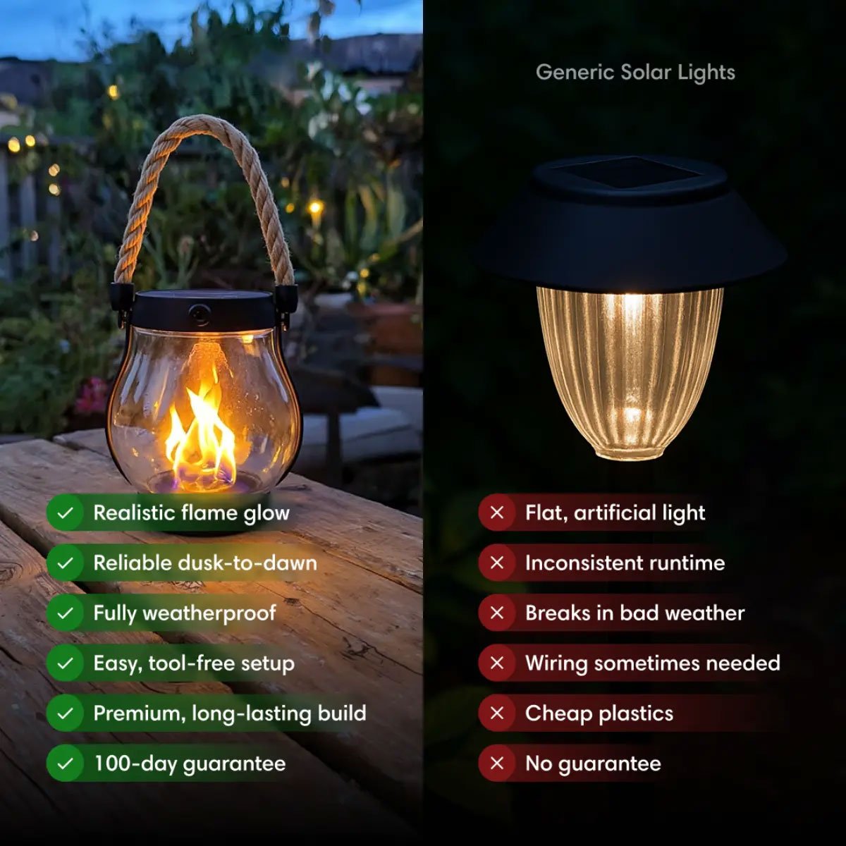 🔥 Solar Garden Lanterns – No Wiring, Auto-On at Dusk!