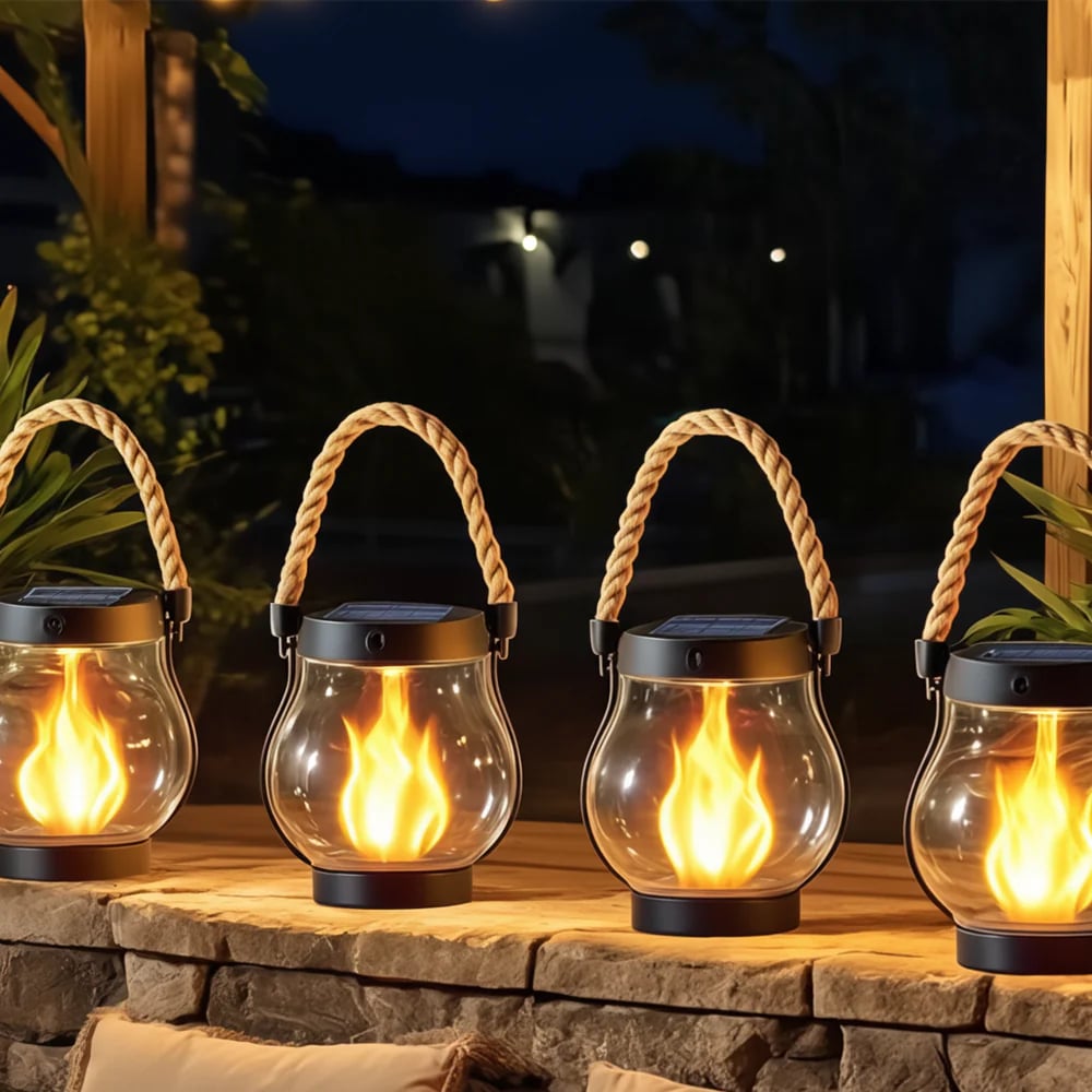 🔥 Solar Garden Lanterns – No Wiring, Auto-On at Dusk!