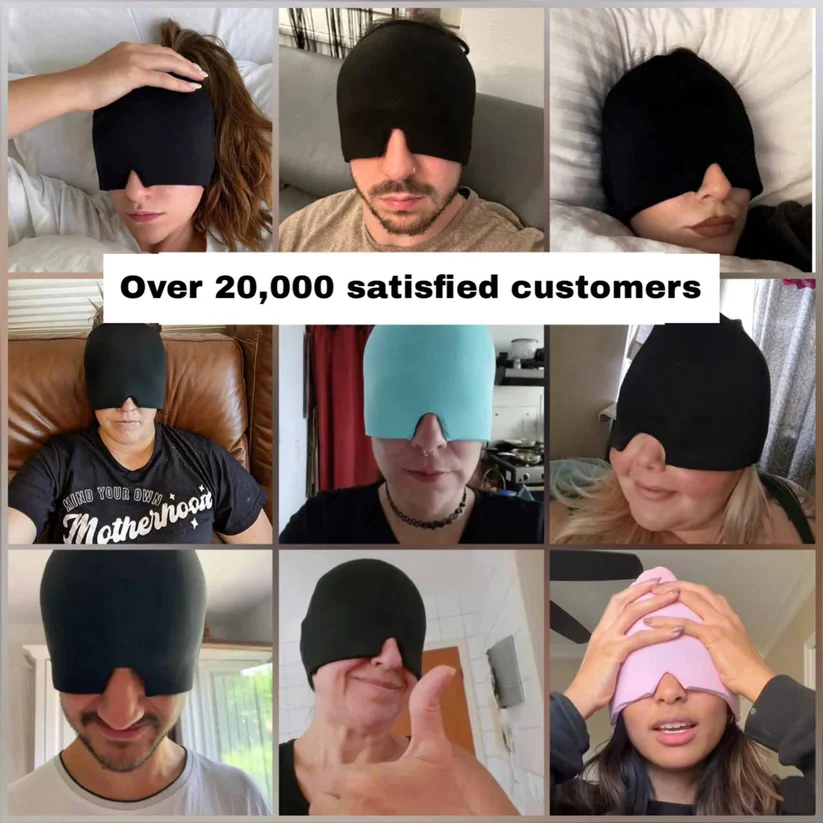 Cold Compress Eye Mask & Migraine Relief Hat