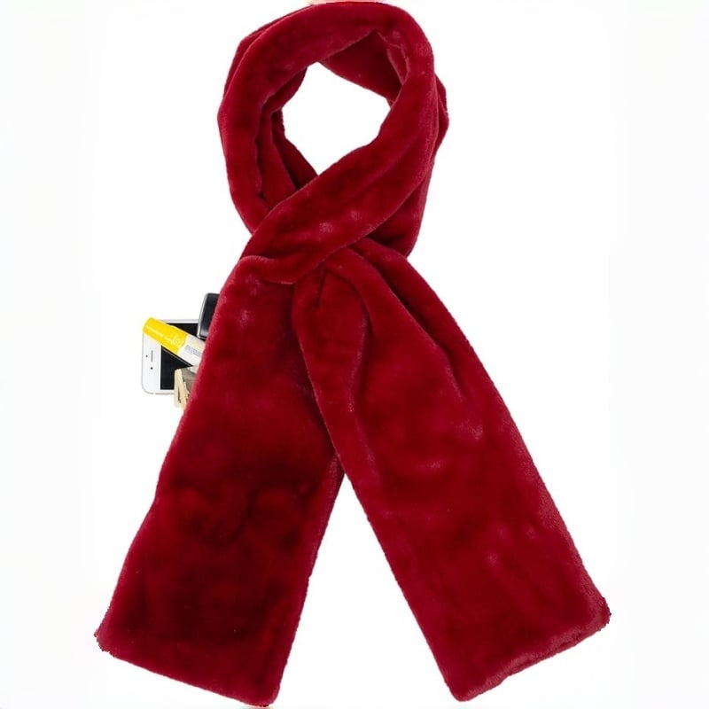🎅Christmas Sale 50% OFF🔥Faux Fur Pull-Through Scarf with Zipper Pocket