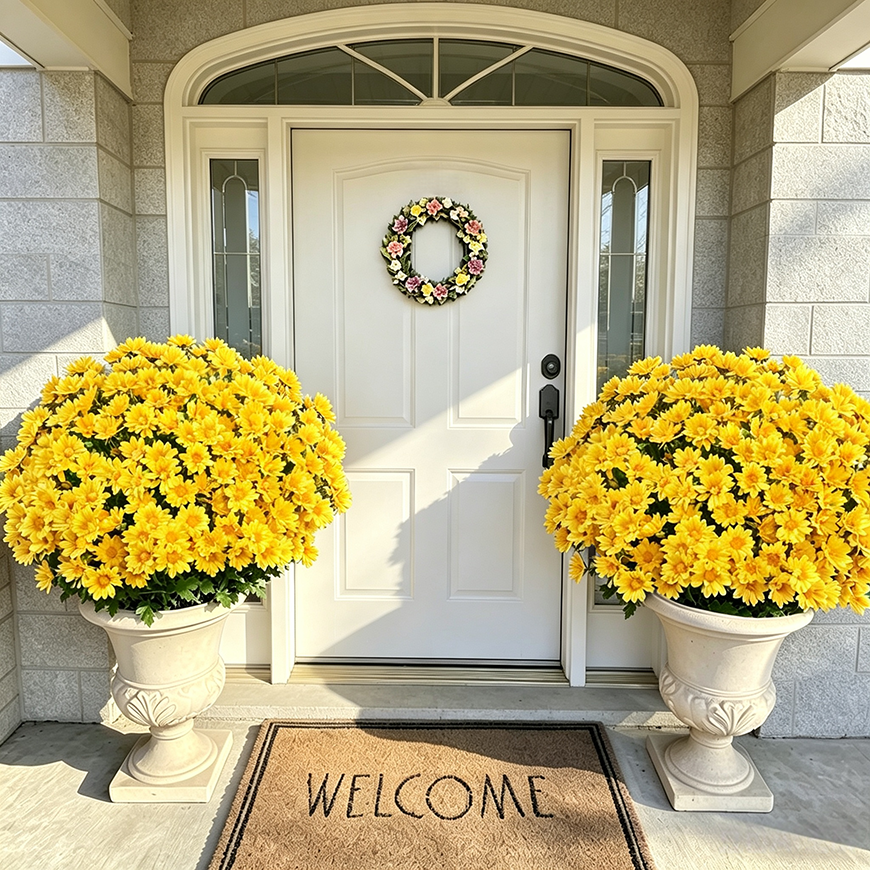 💥Last Day 49% OFF🌼- Artificial Outdoor Sunset Mums Flowers - UV resistant, Waterproof, Windproof