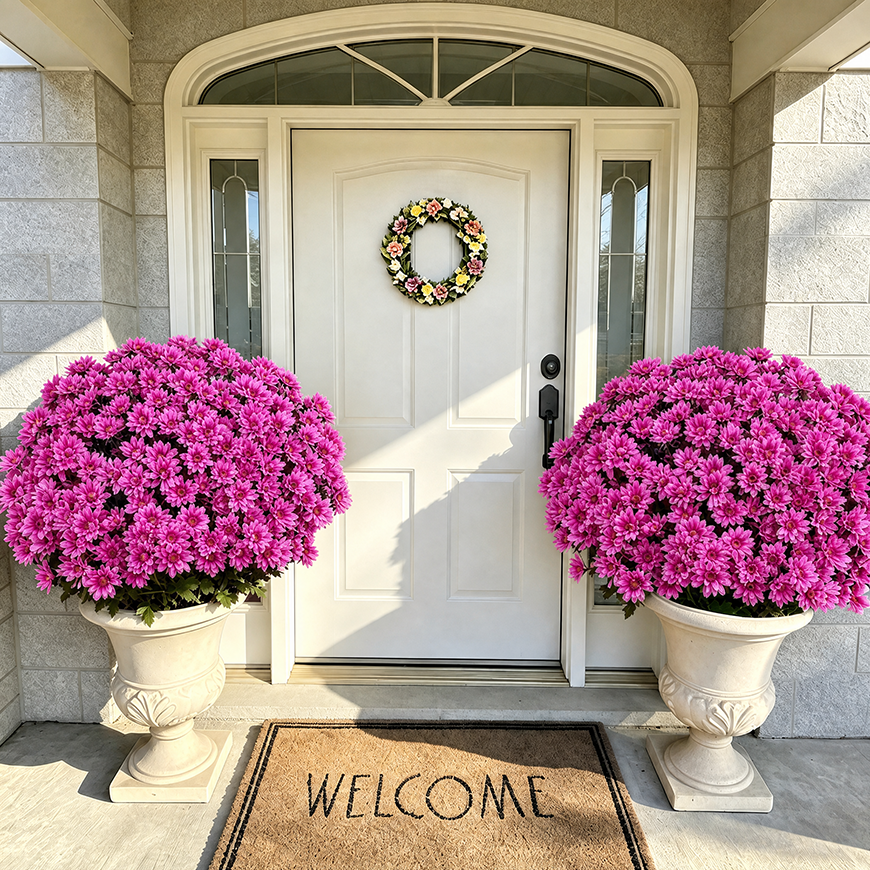💥Last Day 49% OFF🌼- Artificial Outdoor Sunset Mums Flowers - UV resistant, Waterproof, Windproof