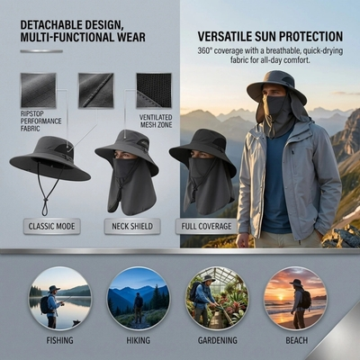 ☀️ SUMMER SALE 50% OFF 🔥 UPF 50+ Sun Protection Hat With Full Face & Neck Coverage