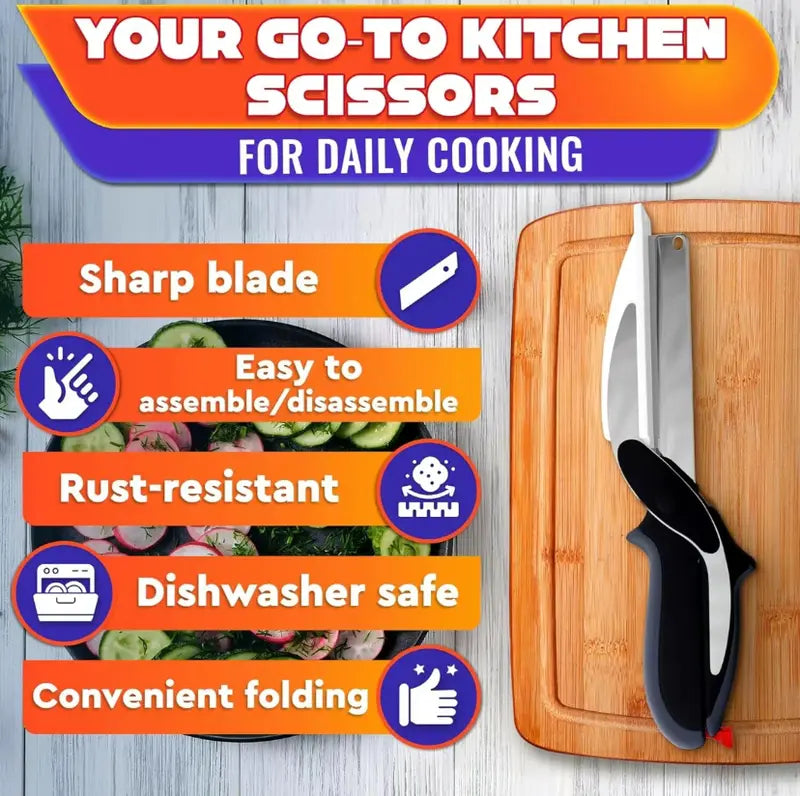 ✂️ 2 in 1 Kitchen Scissors for Food