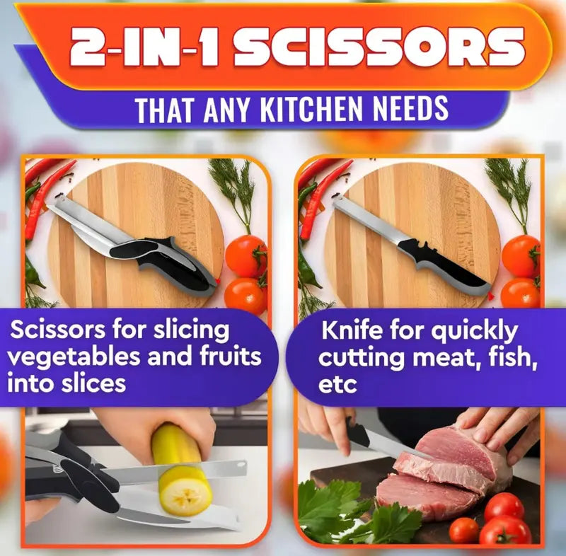 ✂️ 2 in 1 Kitchen Scissors for Food