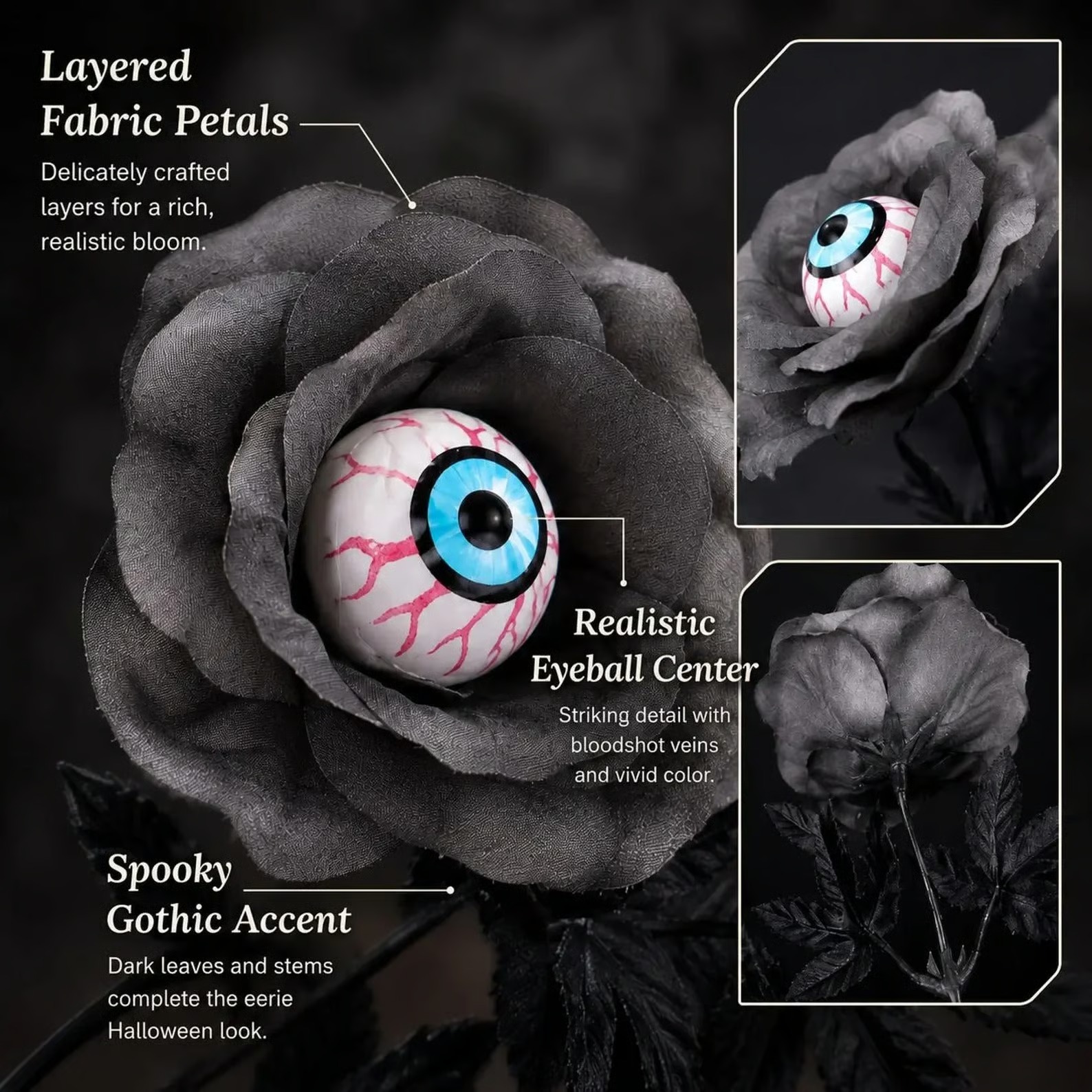 👁️✨ Dark Gothic Rose Decor – A Spooky Halloween Statement Piece for Your Home