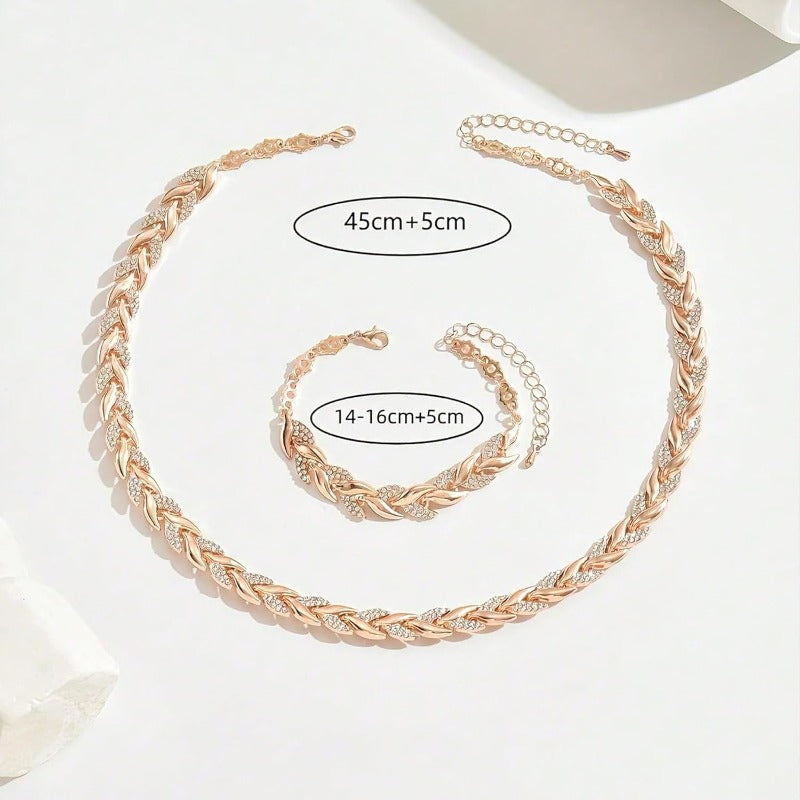 Elegant Crystal Chain Jewelry Set