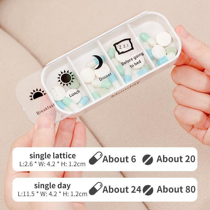 Large Capacity 7-Day Weekly Pill Organizer – Portable Daily Vitamin & Medication Storage Box