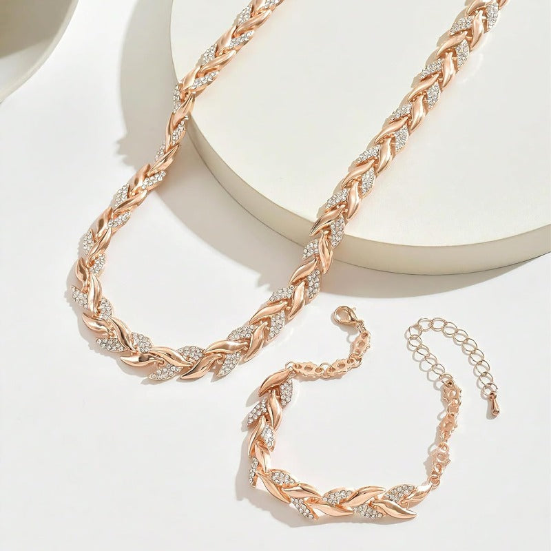 Elegant Crystal Chain Jewelry Set