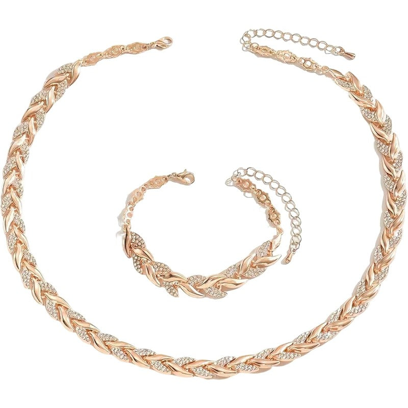 Elegant Crystal Chain Jewelry Set
