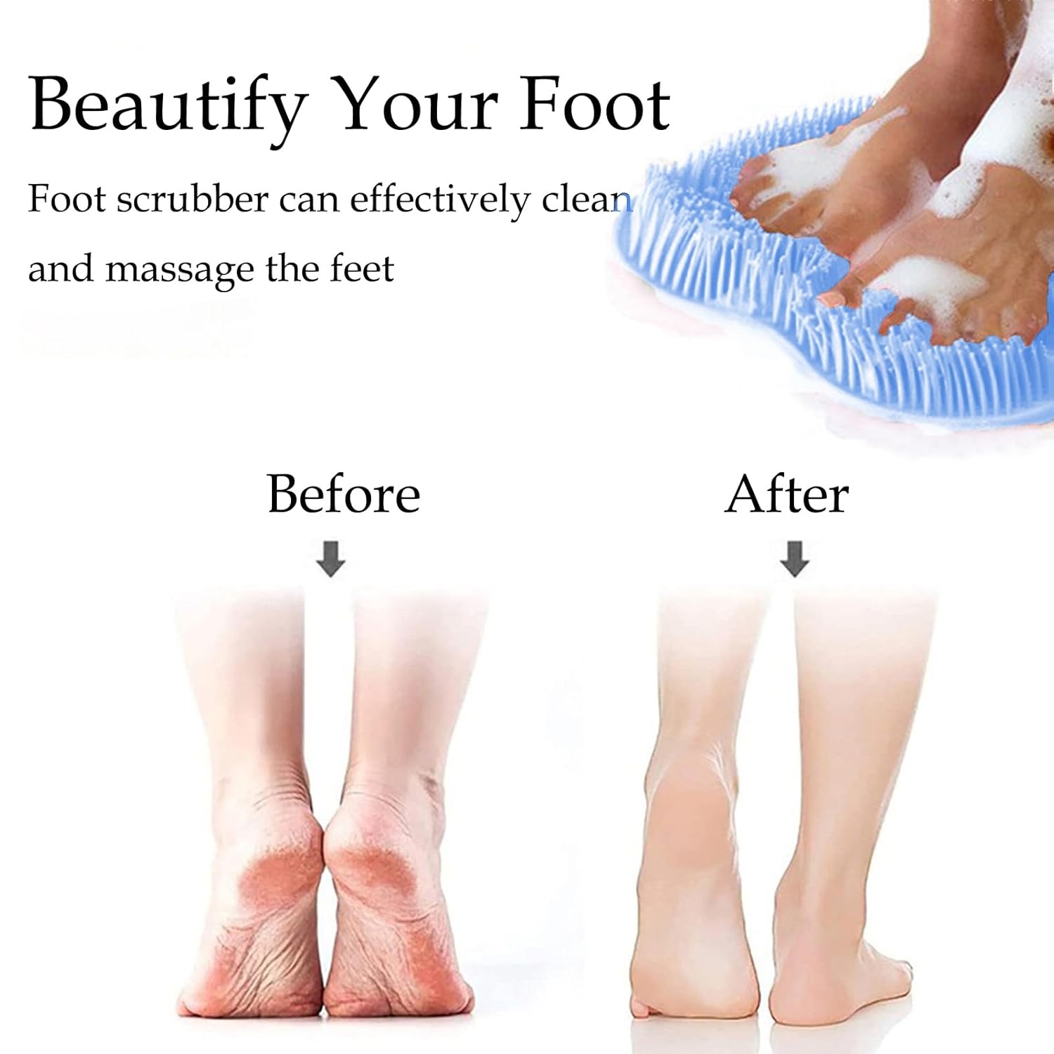 Hands-Free Silicone Shower Foot Scrubber Mat