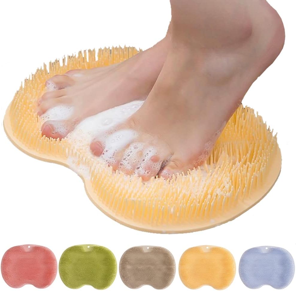 Hands-Free Silicone Shower Foot Scrubber Mat