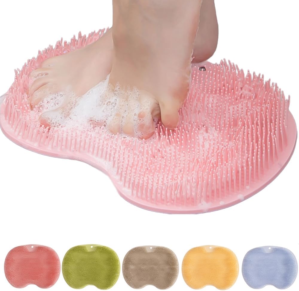 Hands-Free Silicone Shower Foot Scrubber Mat