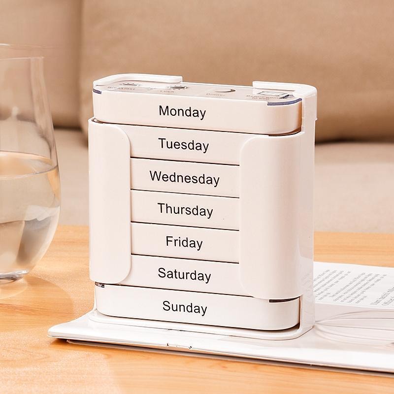 Large Capacity 7-Day Weekly Pill Organizer – Portable Daily Vitamin & Medication Storage Box