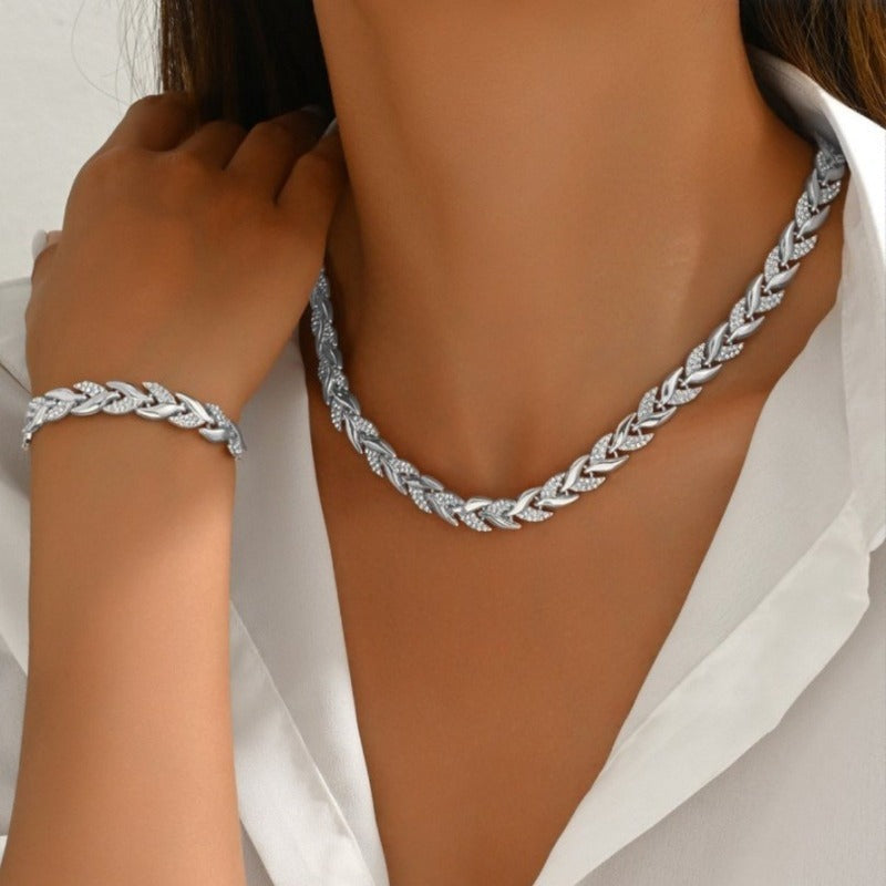 Elegant Crystal Chain Jewelry Set