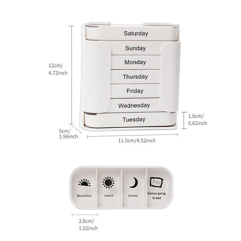 Large Capacity 7-Day Weekly Pill Organizer – Portable Daily Vitamin & Medication Storage Box