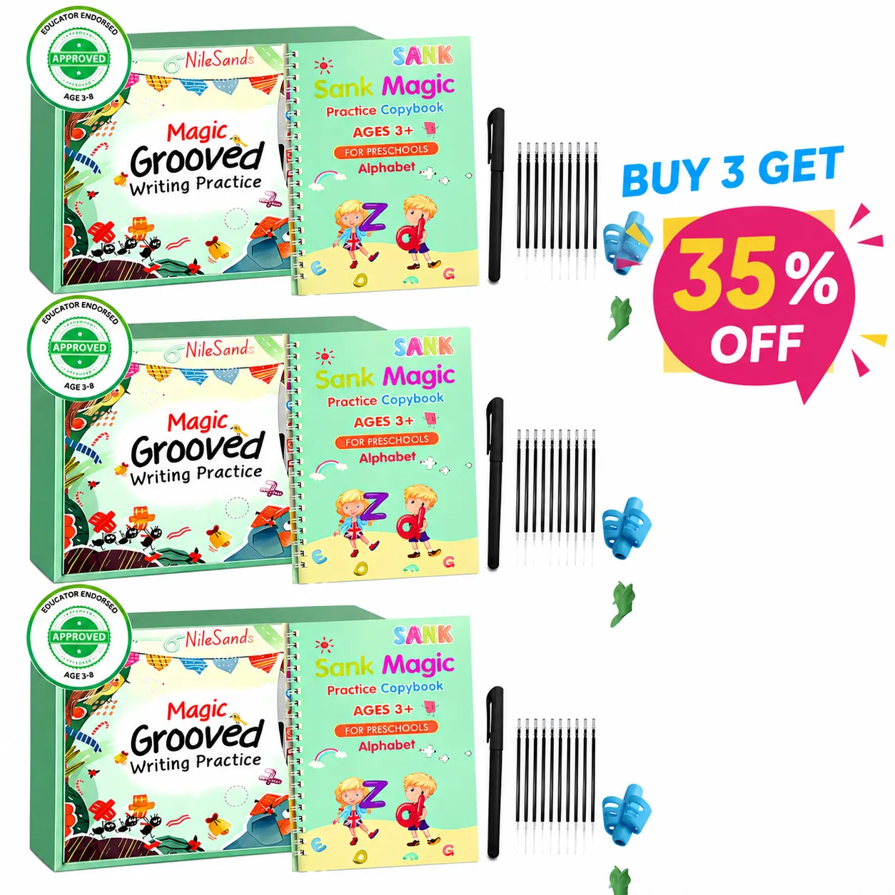 📚MagicBook | Kids Practice Copybook Set (4Pcs/Set)