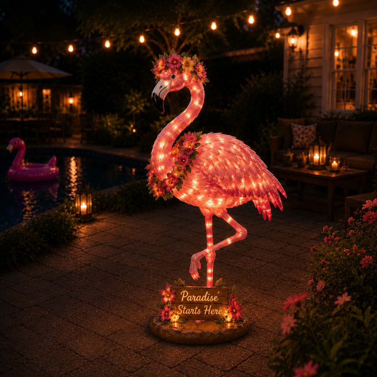 🐊Neon Pool Party DJ Crocodile Garden Light – Outdoor Party Sculpture with LED Glow Decor