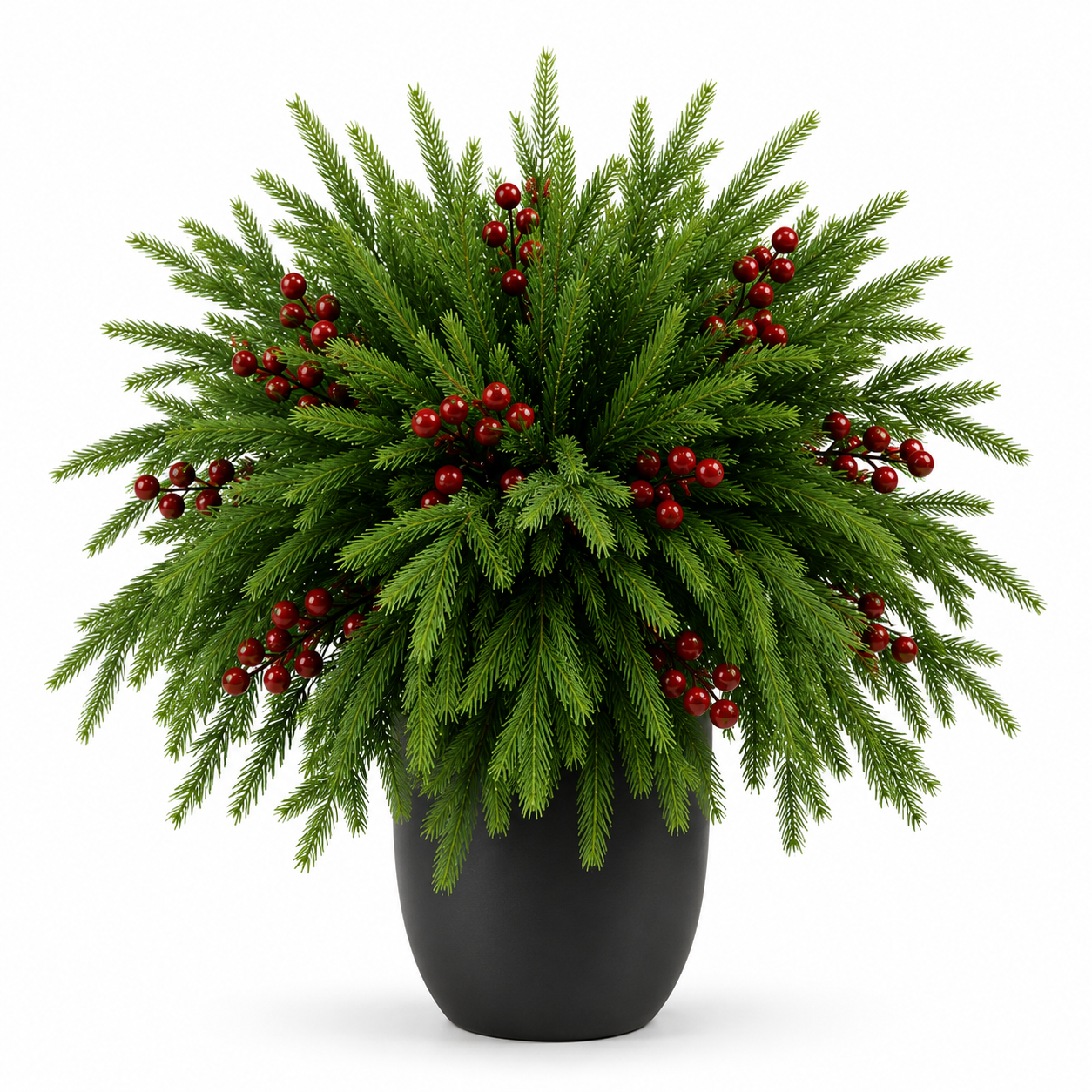 🔥 LAST DAY 50% OFF —🎄Snow-Covered Cedar Branches with Red Berries – Christmas Holiday Decor