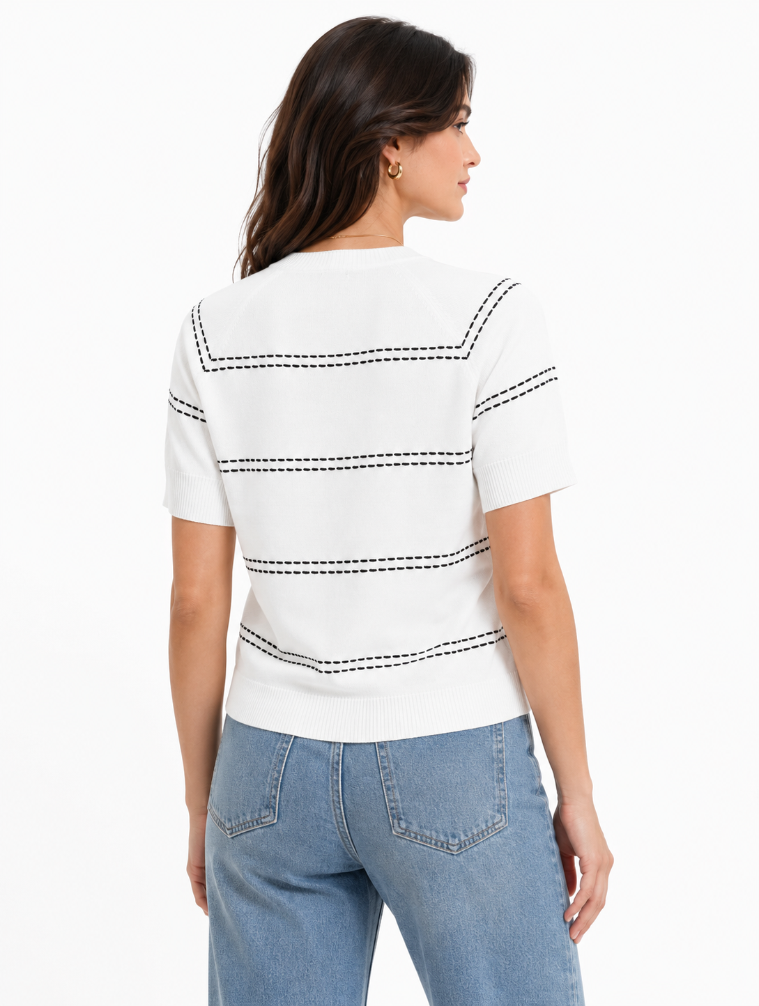 Cyrus NYC The Contrast Stitch Knit Tee